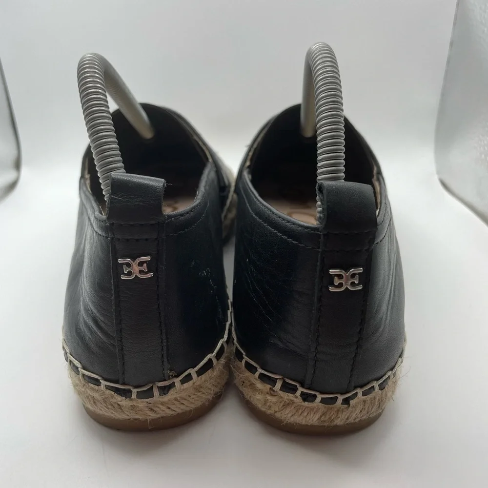 Sam Edelman Khloe black leather espadrilles size 9
